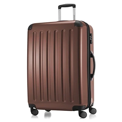Afbeelding van HAUPTSTADTKOFFER Alex koffer met harde schaal, trolley, reiskoffer, 4 dubbele wielen, uitbreiding, bruin, 75 cm Koffer,