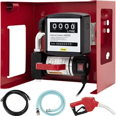 Afbeelding van VEVOR Dieselpomp, stookoliepomp, 40 liter, 155 W, zelfaanzuigende oliepomp, 2800 omw/min, motortoerental olieafzuigpomp, zelfaanzuigend, 20 kg dieselbrandstofovervulpomp, telsysteem, automatische pomp
