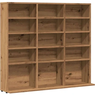 Afbeelding van vidaXL Cd kast 100x23x89,5 cm bewerkt hout artisanaal eikenkleurig