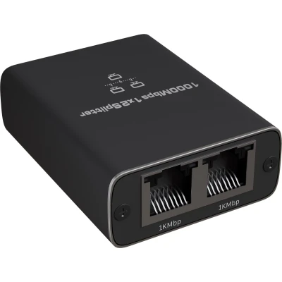 Afbeelding van Nuvance Internet Splitter 2 Poorten Netwerk Switch tot 1000Mbps Zwart