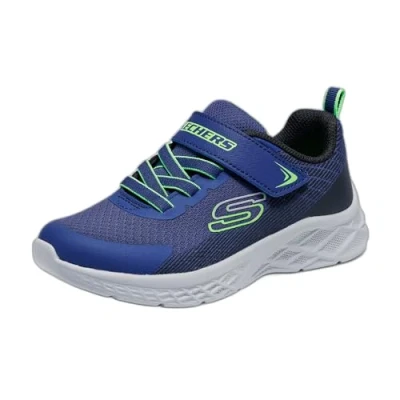 Afbeelding van Skechers Microspec II Sneakers laag voor kinderen, Maat: 31, Navy/black/lime Textiel/ synthetisch