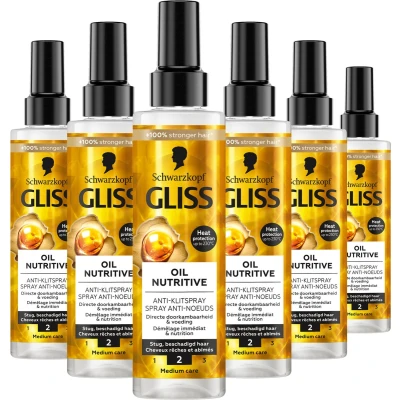 Afbeelding van 6x Gliss Anti Klit Spray Oil Nutritive 200 ml