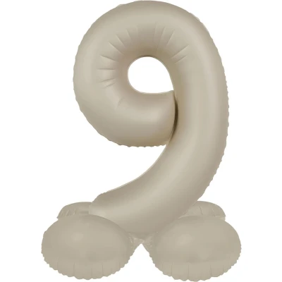 Afbeelding van Folat Staande folieballon Cijfer 9 Creamy Latte 72 cm