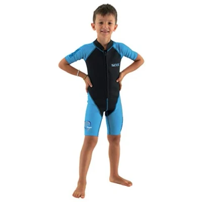 Afbeelding van Seac Dolphin, Shorty Wetsuit voor kinderen in 1,5mm Neopreen en Lycra Zwemmen, Snorkelen Spelen het Water