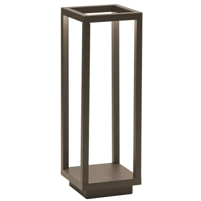 Afbeelding van Zafferano, Home Pro Lamp, Oplaadbare Draadloze Tafellamp met Aanraakbediening, Geschikt voor Binnen en Buiten, Dimmer, 3000 K, Hoogte 29.4 cm, Corten Kleur