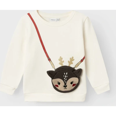 Afbeelding van NAME IT NMFRTINSEL NREG SWEAT BRU BOX Meisjes Trui Maat 116