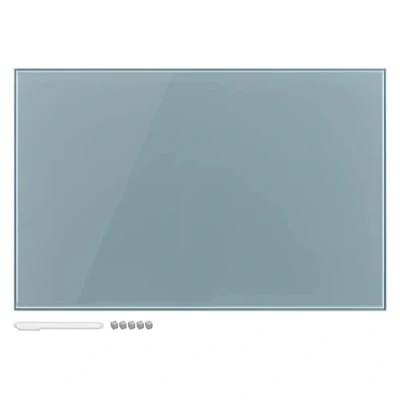 Afbeelding van Navaris glassboard Magnetisch bord voor aan de wand Memobord van glas 60 x 40 cm Magneetbord inclusief magneten en marker Grijs