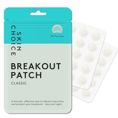 Afbeelding van SKIN CHOICE Pimple Patches 30 Breakout Patch, Onzichtbare Hydrocolloïde Acne Patch om Puistjes te Absorberen, Veganistisch en Dierproefvrij