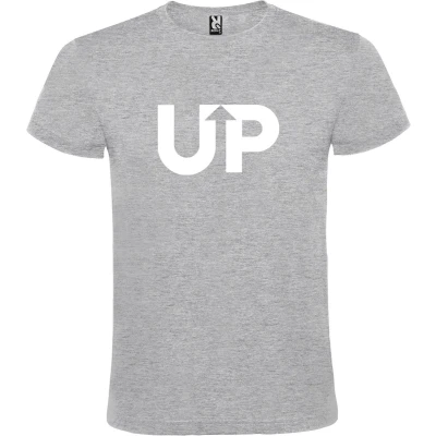 Afbeelding van Grijs T Shirt met “ UP logo Wit Size XS