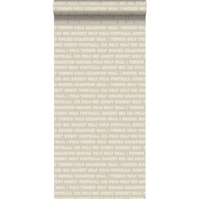 Afbeelding van Leen Bakker ESTAhome Behang Sport Teksten Warm 53cm X 10,05 M Grijs Vlies
