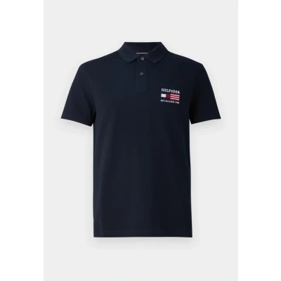 Afbeelding van Tommy Hilfiger FLAG Poloshirt, Heren, Maat: Small, Desert sky