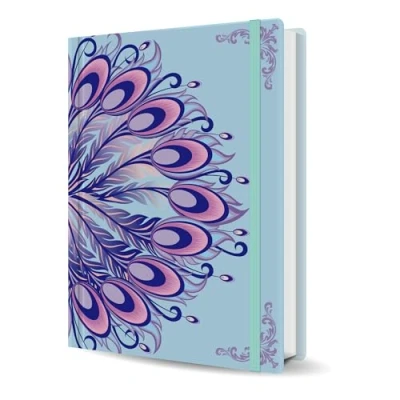 Afbeelding van TIEFOSSI A5 Journal Notebook College Gevoerde Gelinieerde Hardcover Dagboeken voor Schrijven Vrouwen 100gsm Dik Papier 224 Genummerde Pagina&#039;s Pauwenveer Reliëf Dagboek