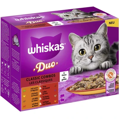 Afbeelding van 48x85g Duo Classic Combos In Gelei Whiskas Kattenvoer Portiezakjes