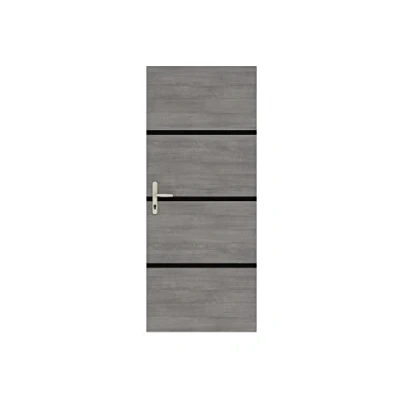Afbeelding van Renovatieset voor binnendeur NORDLINGER PRO 4 vellen 85 x 50 cm en 3 zwarte profielen 2 Agaatgrijs