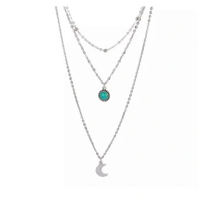 Afbeelding van Jomide Ketting Bohemian Trendy Moon Zilverkleurig