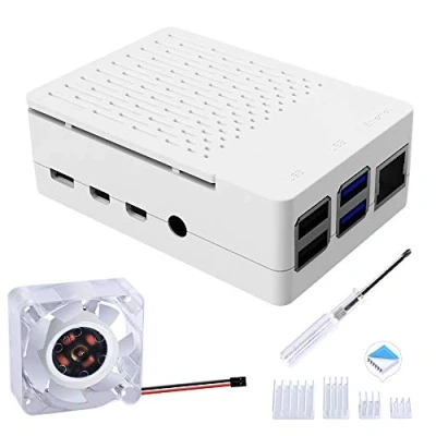 Afbeelding van GeeekPi Raspberry Pi 4 behuizing, behuizing voor met ventilator 40X40X10mm en stuks koellichaam Model B 8GB/4GB/2GB (wit)