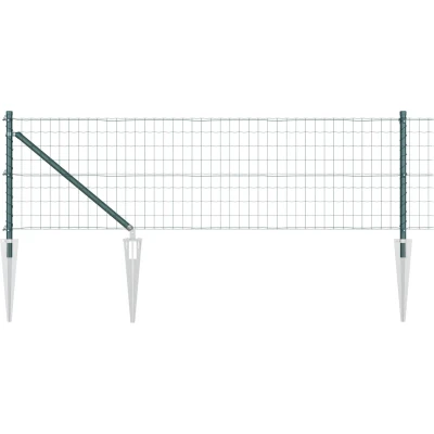 Afbeelding van vidaXL Euro Hek met 13 Spijker Palen 0.6x50 m Gegalvaniseerd Staal Groen