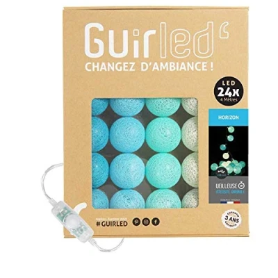 Afbeelding van Lichterkette Baumwollkugeln USB Doppel Ladegerät 2 A inklusive, 3 Intensitäten, 24 Kugeln Horizon