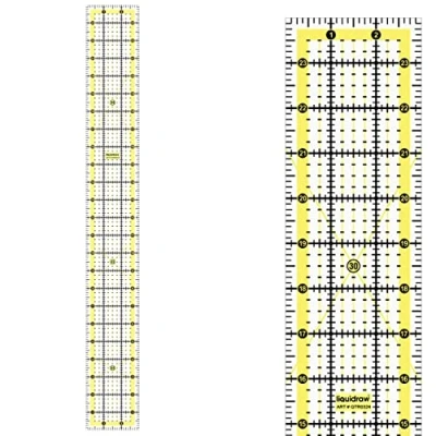 Afbeelding van Liquidraw Quiltliniaal 3 &quot;x 24&quot;, acryl keizerlijke patchwork rechthoek quilten sjabloon duidelijk liniaal voor naaien snijden