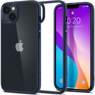 Afbeelding van Apple iPhone 14 Hoesje Kunststof Spigen Hardcase/Backcover Donkerblauw Telefoonhoesje Shockproof/Valbescherming