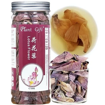 Afbeelding van Plant Gift Original Chinese Lotus Flower, 荷花茶 Originele lotusbloem, gedroogde lotusblaadjes, bladthee afslanke thee, kruidenthee, afnemen om af te vallen 30 g/1.05 oz