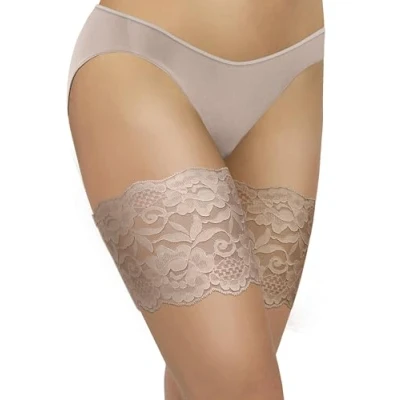 Afbeelding van sesto senso Dijbeenbanden kant sexy elastische anti wrijving met 4 siliconen strips, Sabia huidskleur, 3XL