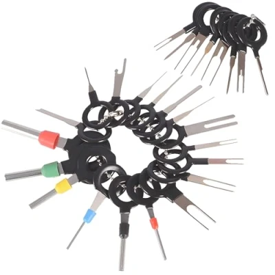 Afbeelding van CESFONJER 26 stuks auto kabel stekker demontage gereedschap terminal stekkerverbinding ontgrendelingsgereedschap voor platte en ronde stekkercontacten