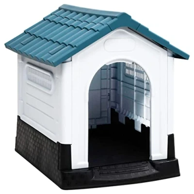 Afbeelding van vidaXL Hondenhok 57x68x66 cm polypropeen blauw