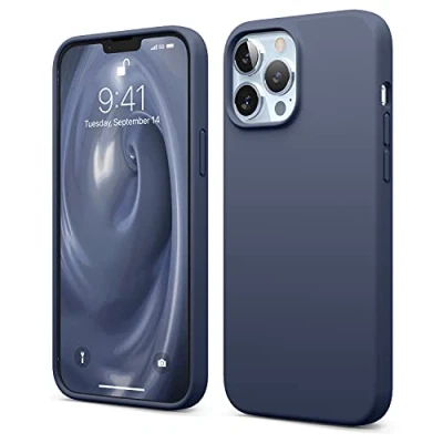 Afbeelding van elago Liquid Silicone Case Compatibel met iPhone 13 Pro Max Hoesje (6.7&quot;), Complete Full Body Beschermhoes Schokbestendig, Anti Kras Zachte Microfiber Voering (Blauw)