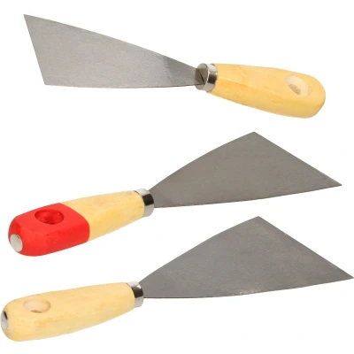 Afbeelding van Bruder Mannesmann Plamuurmessen set 3 delig 60 mm 80 100 staal hout