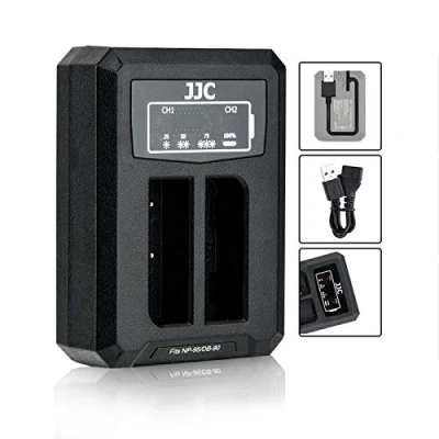 Afbeelding van NP 95 Adapter voor dubbele digitale camera batterijlader met USB kabel Fujifilm FinePix X100T, X100S, X100, X30, X S1, Fuji Ricoh DB 90