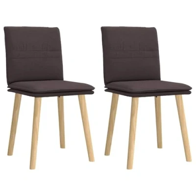 Afbeelding van vidaXL Eetkamerstoelen 2 st stof donkerbruin