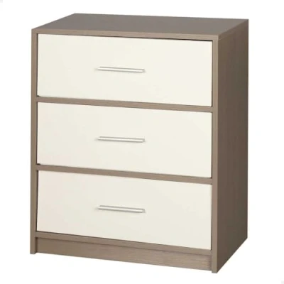Afbeelding van AKTIVE 18412 Max Nachtkastje voor thuis, multifunctioneel, grijs en wit, 3 laden, 58 x 30 70 cm, van hout, moderne stijl, commode, slaapkamer, nachtkastje, opslag, thuisorganisatie, deco