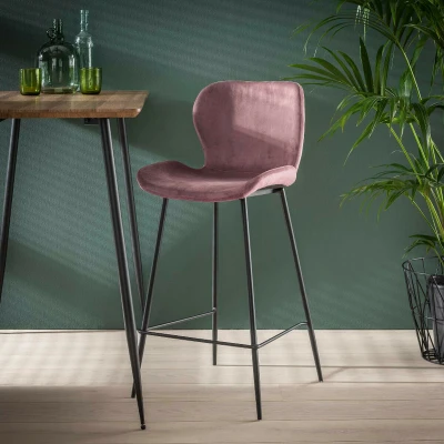 Afbeelding van Fraaai Verona barstoel 67cm roze Stof
