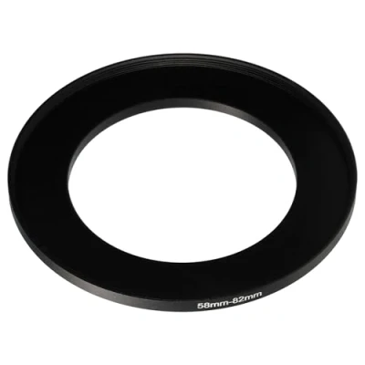 Afbeelding van vhbw Step up ring adapter van 58 mm naar 82 voor cameralens filteradapter, metaal, zwart