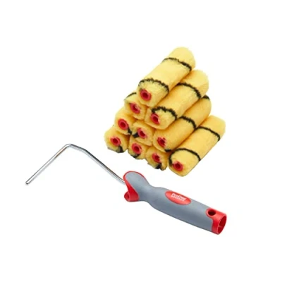 Afbeelding van ProDec PRRF003 Medium Pile Mini Rollers en Frame Set, Rood, 4 Inch, Set van 11 stuks