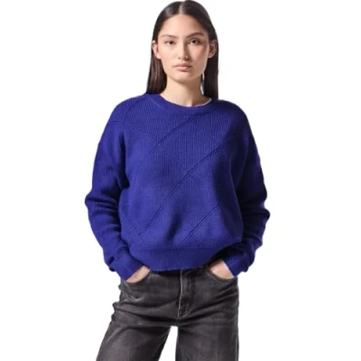 Afbeelding van Street One Studio MIT Strukturmuster Trui, Dames, Maat: 36, Blau