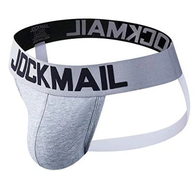 Afbeelding van JOCKMAIL Sexy Heren Jock Bandjes Ondergoed Katoen Jocks Bikini G strings Mannen Thongs Mannelijke Slips Homo 6 Kleuren, Grijs, L