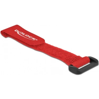 Afbeelding van Klittenband kabelbinders met gesp 150 x 20mm / rood (5 stuks)