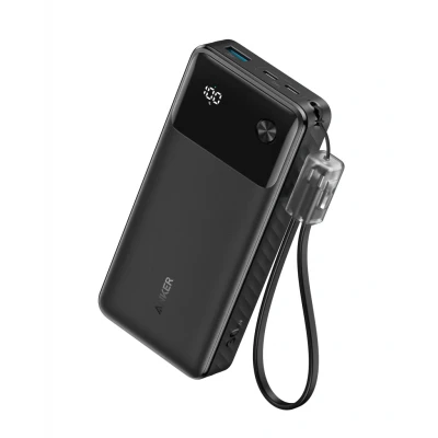 Afbeelding van Anker draagbare oplader 20.000mAh powerbank met geïntegreerde USB C kabel die 30 W kan opladen voor iPhone 14 serie, MacBook, Galaxy, iPad, AirPods en meer