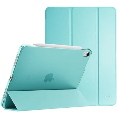 Afbeelding van ProCase Hoes voor 10,9 inch iPad Air 5e 2022 / 4e 2020 Case, Tri fold Slim Beschermhoes Hoesje Smart Folio Cover met Translucent Matte Back Aqua