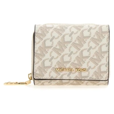Afbeelding van Michael Kors Empire Trifold Wallet Portemonnee, Dames, Maat: One Size, Vanilla/lugg