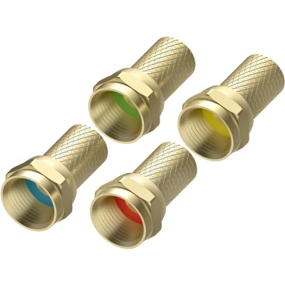 Afbeelding van Hama F stekker, 7,0 mm, schroefbaar, 4 stuks, kleurgecodeerd