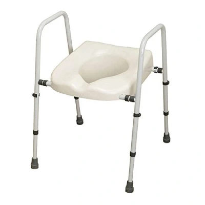 Afbeelding van NRS Healthcare M66613 Mowbray Lite toiletbril en frame, in breedte hoogte verstelbaar plat verpakt