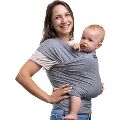 Afbeelding van Cuddlebug Babydraagdoeken met gratis verzending baby carrier ring sling babydraagdoek pasgeborenen elastische draagdoek One Size Fit&#039;s all geel (Grey)