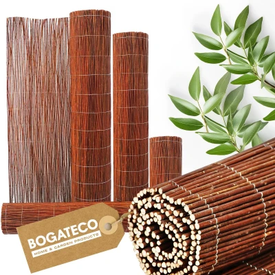 Afbeelding van BOGATECO Rieten mat 120 cm x 300 Zon en windbescherming, inkijkbescherming, verschillende maten, omheining voor terras, tuinhek, balkon tuin, inkijkbescherming matten