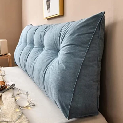 Afbeelding van Yanman Grote wigkussens hoofdbord, driehoekig leeskussen, lendensteunkussen taille rugleuning, zachte positioneringssteun voor op de bank, 100 x 50 20 cm