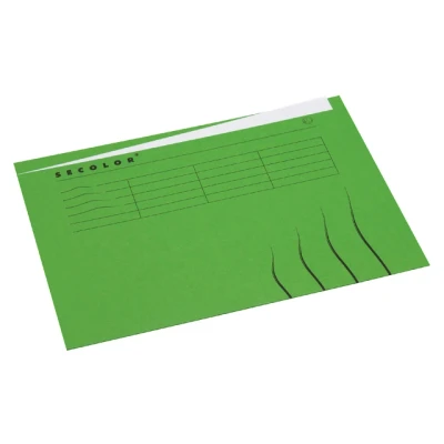 Afbeelding van 25x Vouwmap Secolor A4 ongelijk 225gr groen