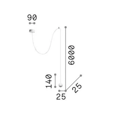 Afbeelding van Ideallux Ideal Lux Archimede Sfera hanglamp, zwart, metaal