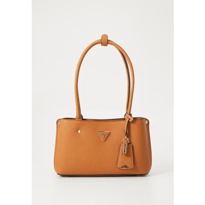 Afbeelding van GUESS schoudertas Meridian II Shoulder Satchel Bag Cognac Lichtbruin